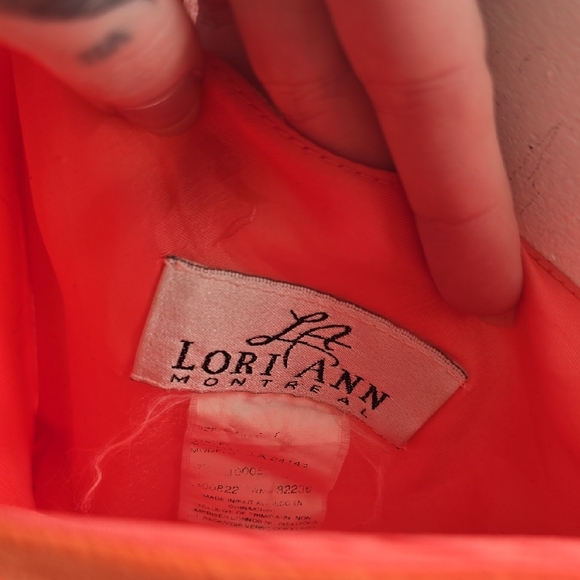 spaghetti Strap Orange Floral Slip Dress with draped hem Y2K - Picture 2 of 7